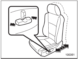 To adjust the seat forward or backward,