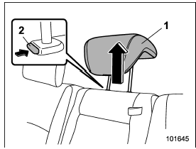 1. Raise the head restraint to the highest
