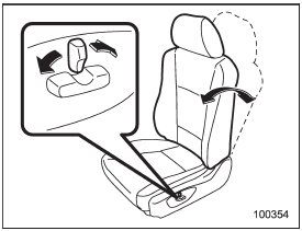 To adjust the angle of the seatback, move