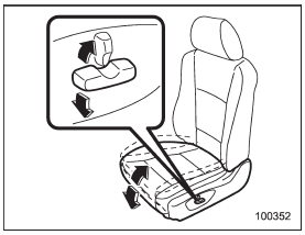 To adjust the seat cushion angle, pull up