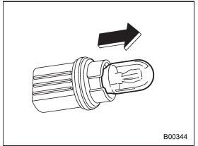 2. Pull the bulb out of the socket.