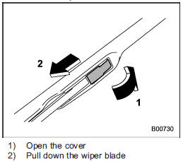 2. Remove the wiper blade assembly by