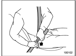 3. Insert the tongue plate into the buckle