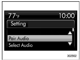 1. Select the “Pair Audio” menu.
