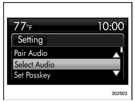 1. Select the “Select Audio” menu.