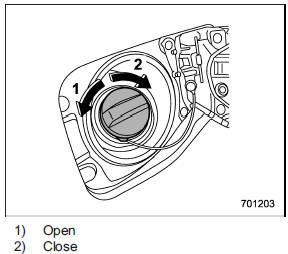 2. Remove the fuel filler cap by turning it