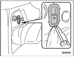 1. Release the fitting on the left side rear