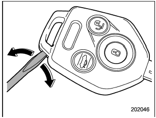 1. Open the key head using a flat-head