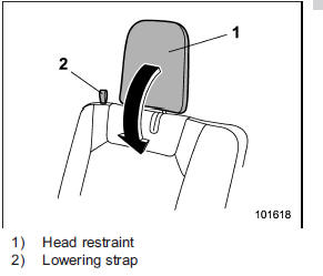 1. Pull the lowering strap to lower the