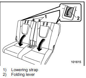 1. Pull the lowering strap to lower the