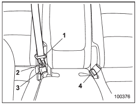 1) Center seatbelt tongue plate