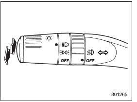 To change from low beam to high beam,