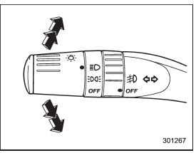 To activate the right turn signal, push the