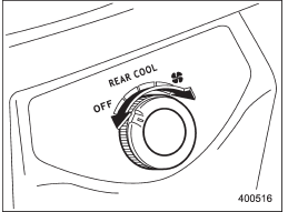 The rear air conditioner blows cool air out