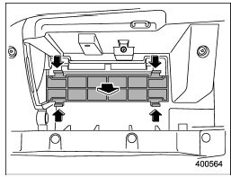 5. Unhook the air filter and draw it out.