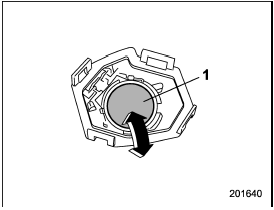 1) Negative (−) side facing up