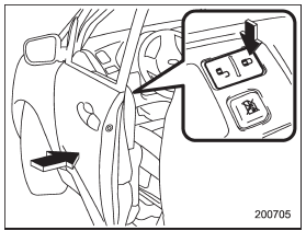 6. Push the front side (“LOCK” side) of