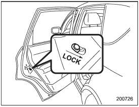 Each rear door has a child safety lock that