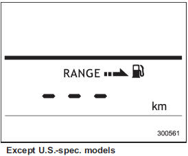 If the driving range is shown as “ ”,