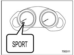 When selected, the SPORT mode indicator