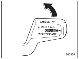 Push the control lever upward in the “RES/