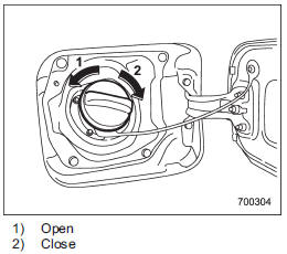 3. Remove the fuel filler cap by turning it