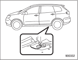 The rear tie-down hooks are located near