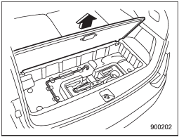 2. Remove the subfloor storage lid in the