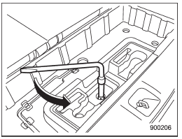 6. Fit the wheel nut wrench onto the