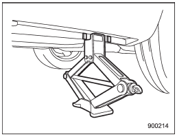 Turn the jackscrew by hand until the jack