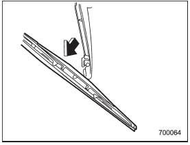 3. Pull the wiper blade assembly toward