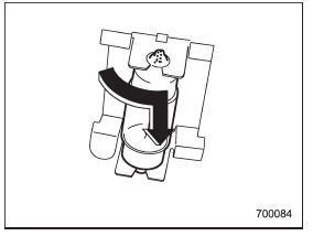 2. Turn the bulb until the flat surfaces at