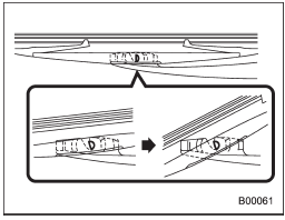 2. Turn the wiper blade assembly counterclockwise.