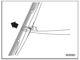 3. Pull the wiper blade assembly toward