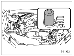 6. Remove the oil filter with an oil filter