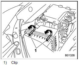 1. Unsnap the two clips holding the air