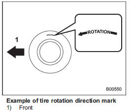 tire rotation direction marks