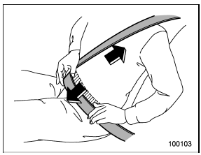 4. To make the lap part tight, pull up on