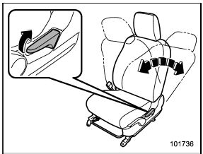 Pull the reclining lever up and adjust the