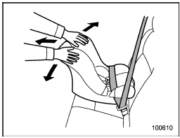 6. Push and pull the child restraint