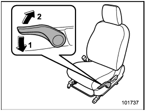 1) When the lever is pushed down, the seat