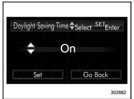 4. Select “On” or “Off” by operating the