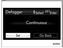 5. Select “Set” by operating the