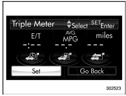 5. Select “Set” by operating the