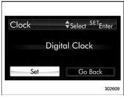 5. Select “Set” by operating the