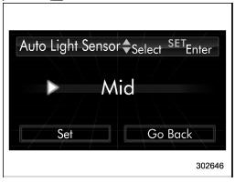 3. The current setting will be displayed.