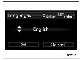 4. Select the preferred language by