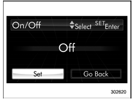 5. Select “Set” by operating the “ ”