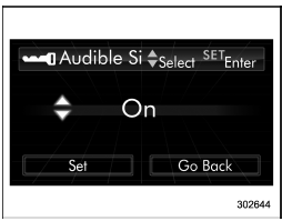 4. Select “On” or “Off” by operating the