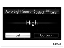 5. Select “Set” by operating the